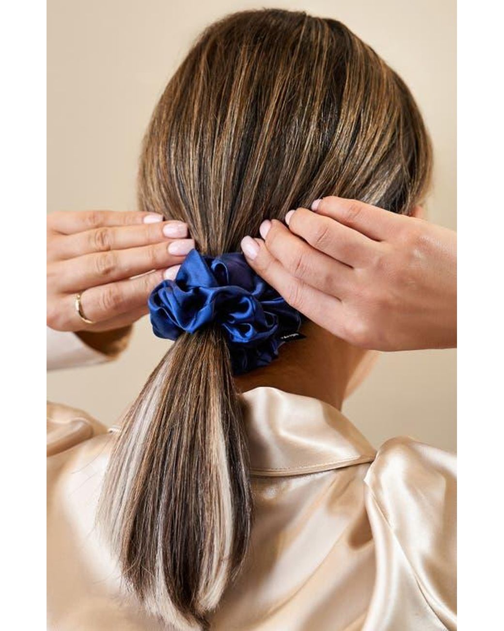 BLISSY Blue 3-Pack Silk Scrunchies