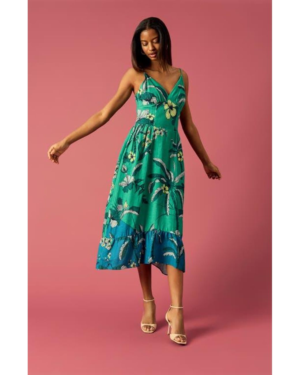 donna morgan fit & flare dress Kimora in Graceful Flowers Mini Fit & Flare Dress main image 0