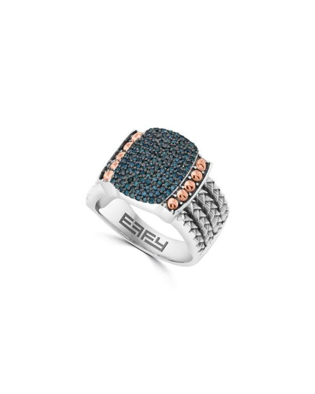 Effy Blue Sterling Diamond Ring
