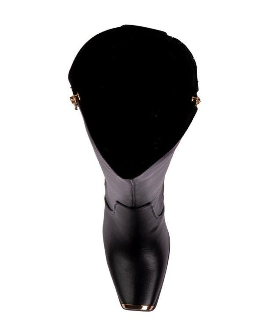 Ninety Union Black Link Nipped Toe Knee High Boot