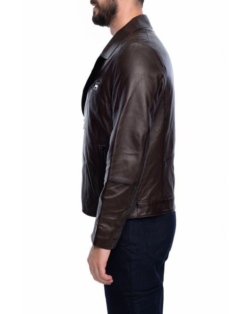 VELLAPAIS Black Winston Leather Jacket for men
