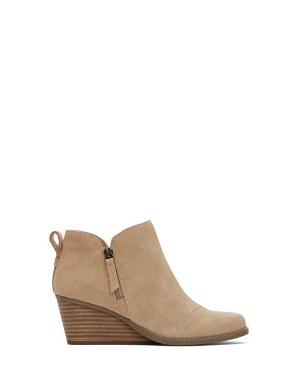 TOMS Natural Wedge Leather Bootie