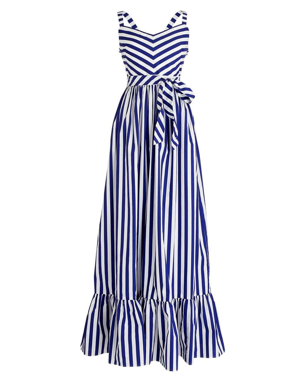 chinese dress ladies Cami Maxi Dress in Awning Stripe – Rosie Assoulin