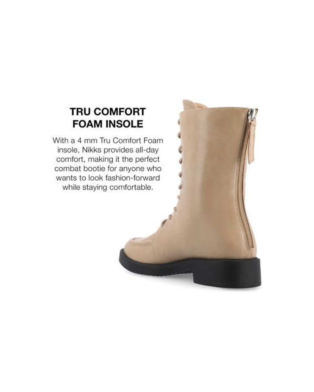 Journee Collection Natural Nikks Combat Boot