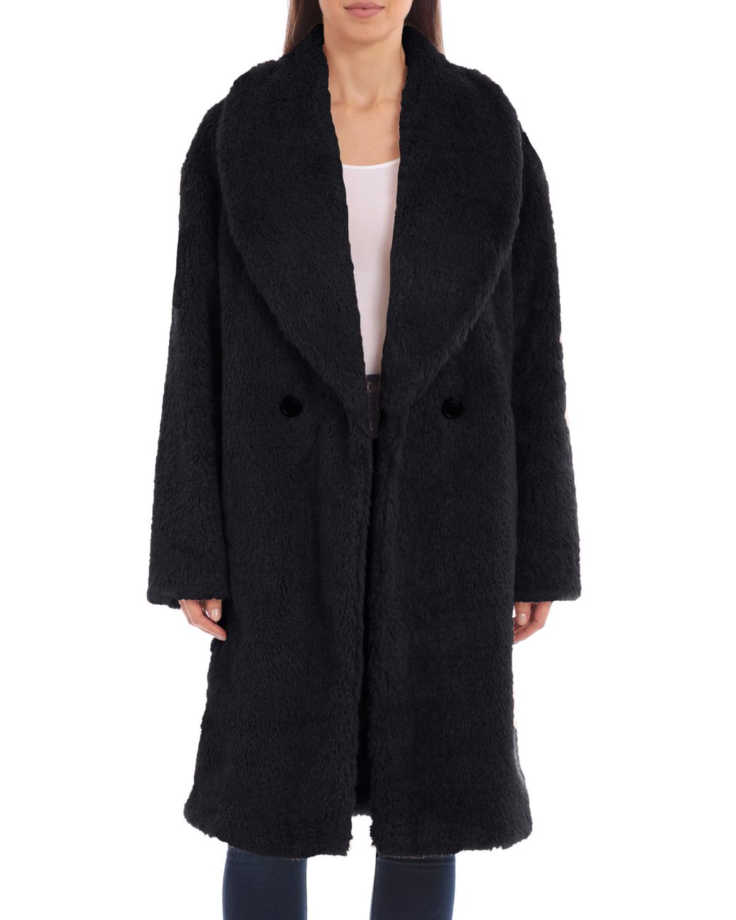 Avec Les Filles Shawl Collar Faux Fur Coat In Black At Nordstrom Rack ...