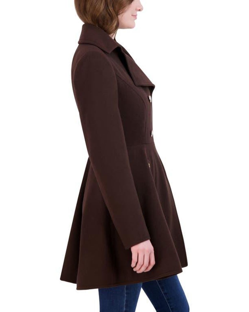 Laundry by Shelli Segal Double Breasted Wool Coat in Brown Lyst