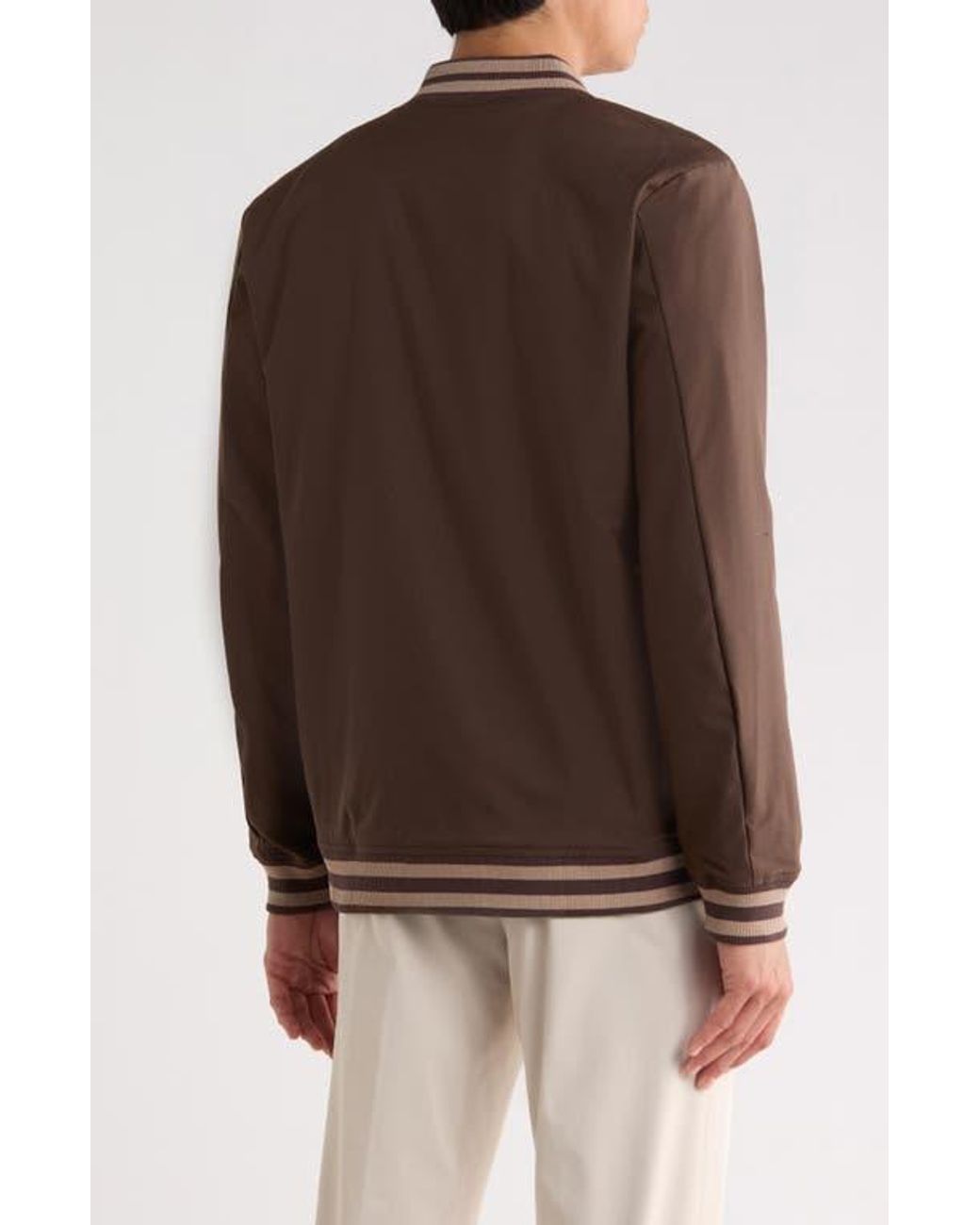 Travis Mathew Brown Touch Down Varsity Jacket for men