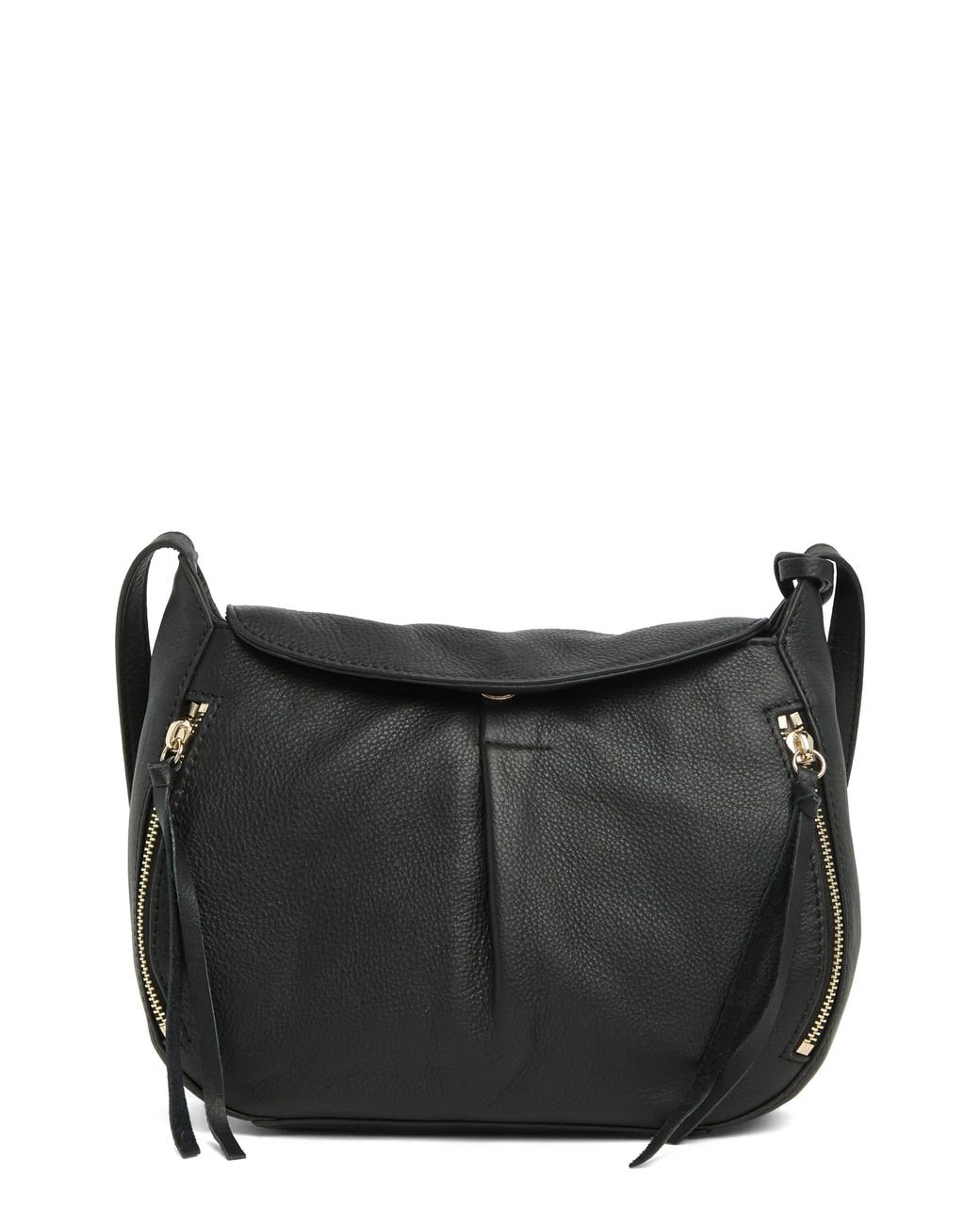 Vince Camuto Corla Leather Crossbody Satchel In Black Pebbled Leather At Nordstrom Rack Lyst