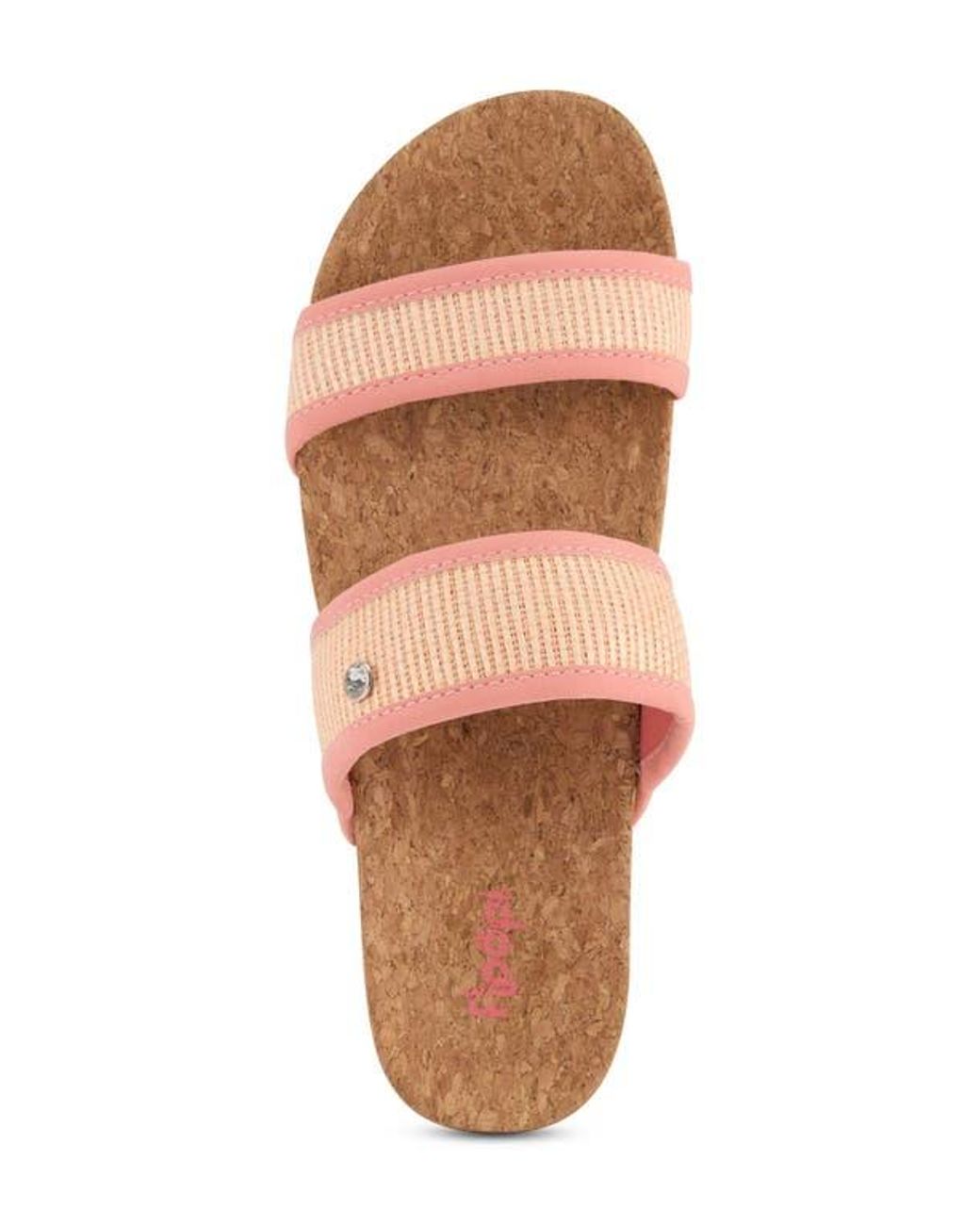 FLOOPI Pink Knit Platform Slide Sandal