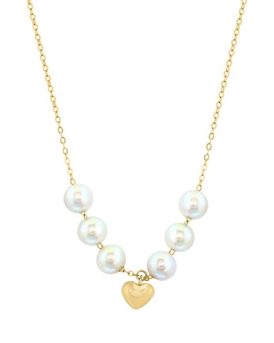 Effy White Freshwater Pearl Heart Pendant Necklace