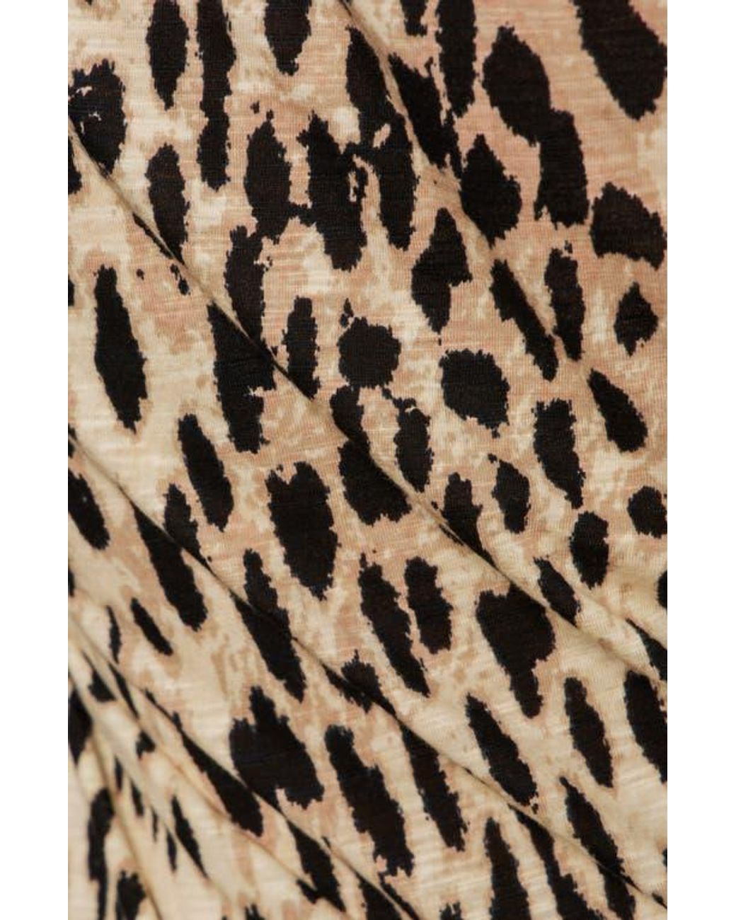 Sanctuary Black Print Split Neck Knit Top