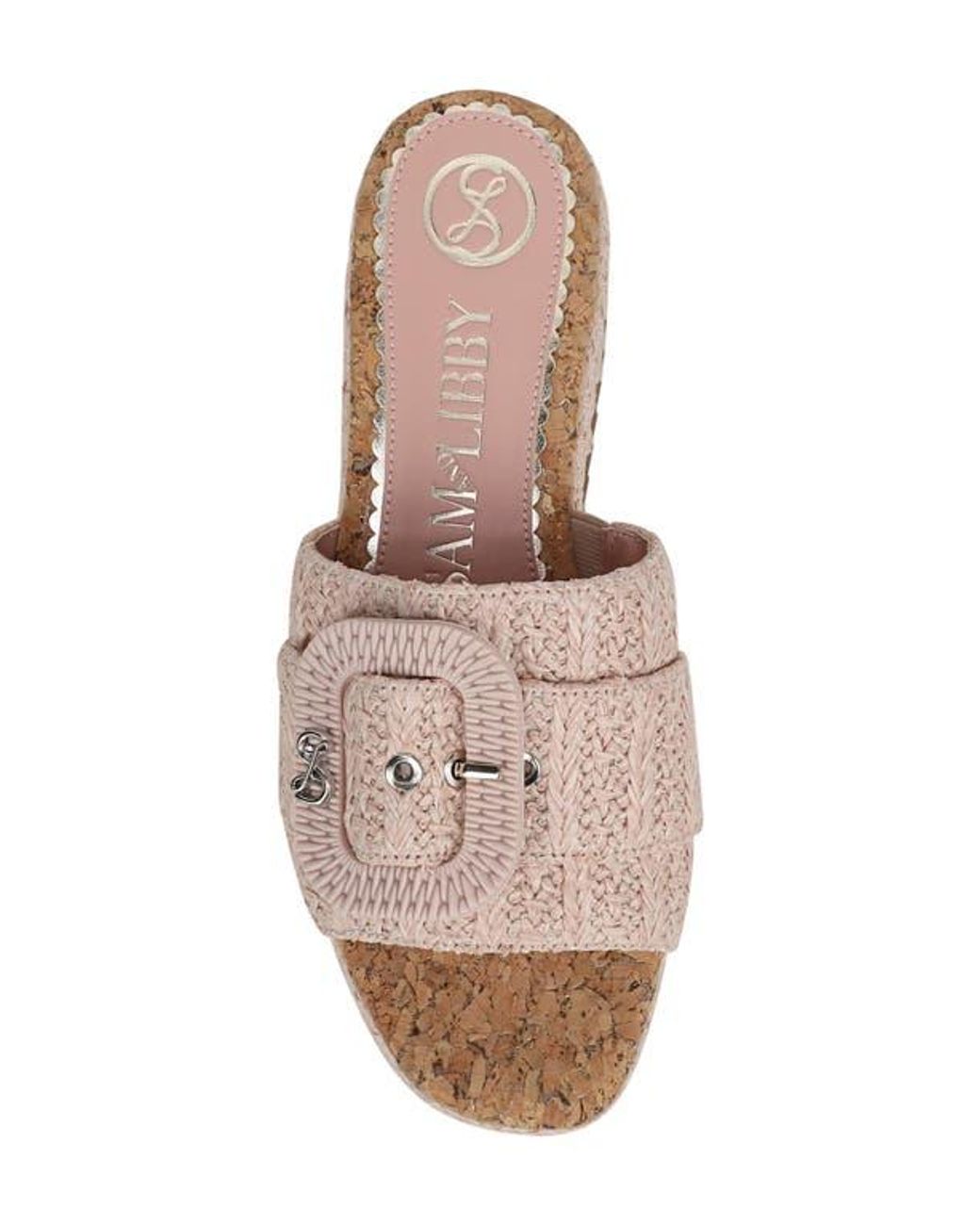 Sam & Libby Pink Crysta Platform Slide Sandal