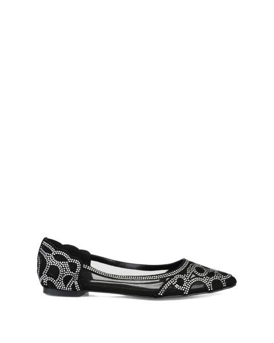 Journee Collection Black Batavia Rhinestone Flat