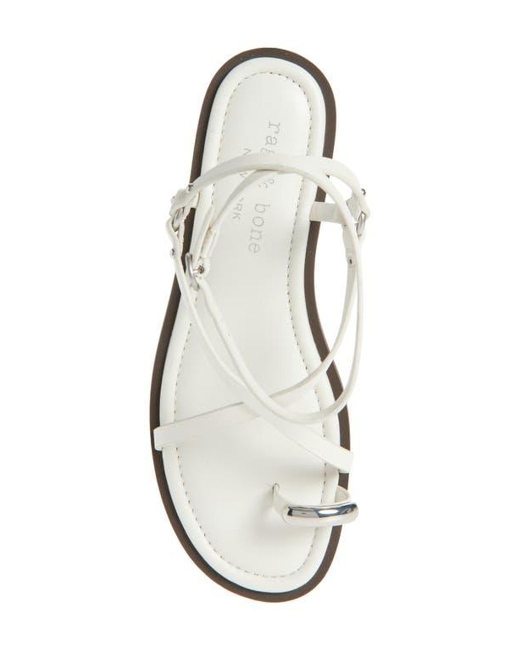 Rag & Bone White Geo Ring Ankle Strap Sandal