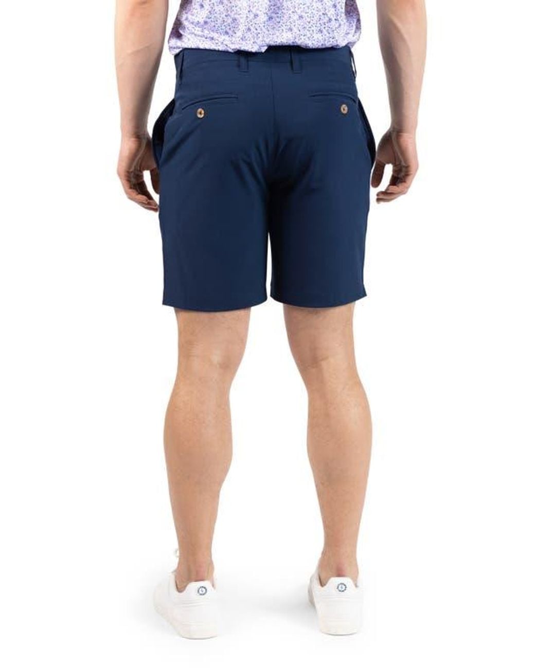 Tailorbyrd Blue Solid Performance Shorts for men
