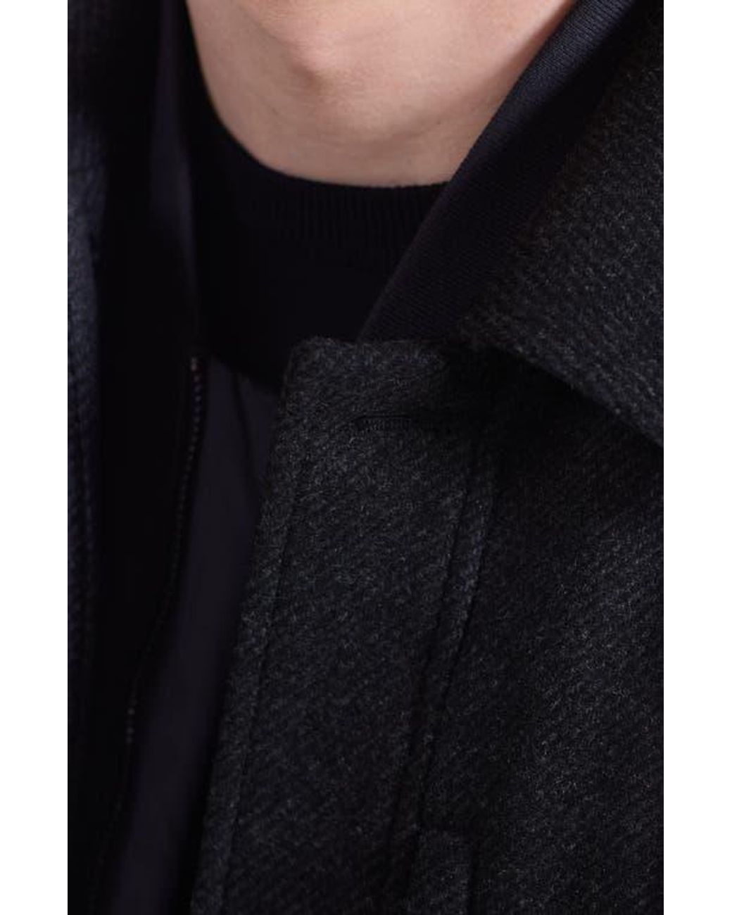 Bugatchi Black Tweed Jacket With Removable Quilted Vest for men