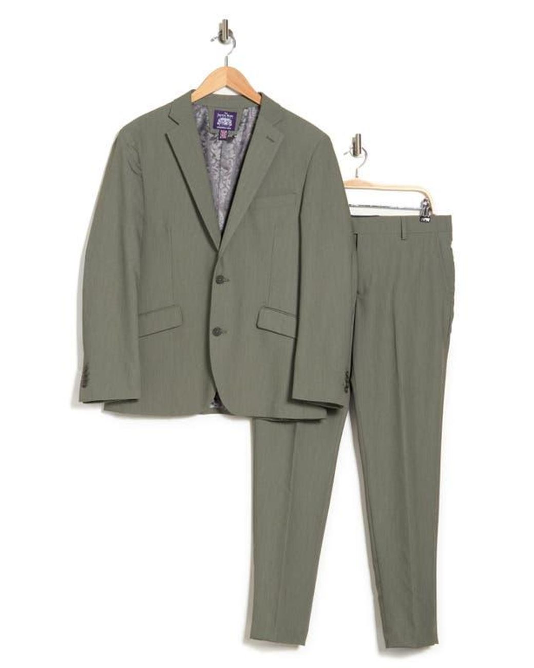 Savile Row Gray Bi-Stretch Solid 2-Piece Suit for men