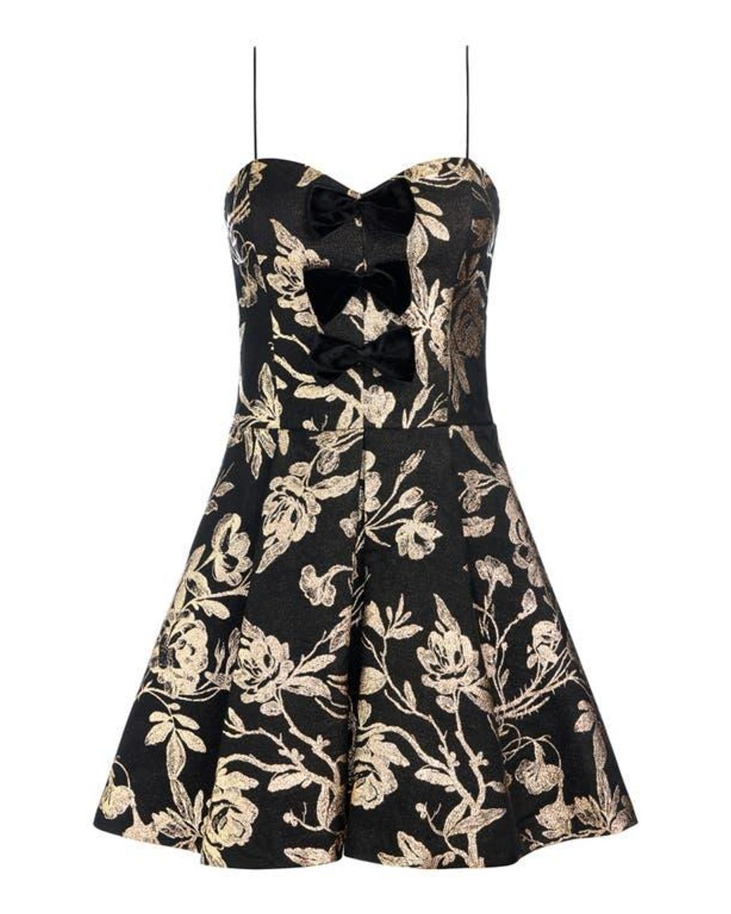 Alice + Olivia Black Daniela Bow Structured Mini Dress