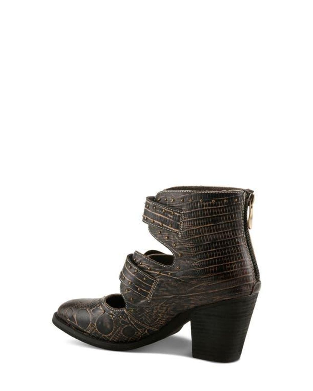 Spring Step Black Notched Nature Buckled Bootie