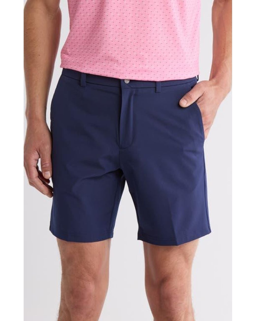 Callaway Apparel Blue 8-Inch Solid Flat Front Golf Shorts for men
