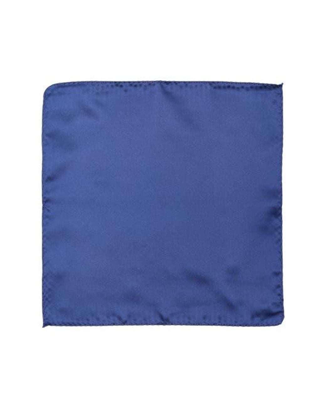 Con.struct Blue Solid Satin Pocket Square for men