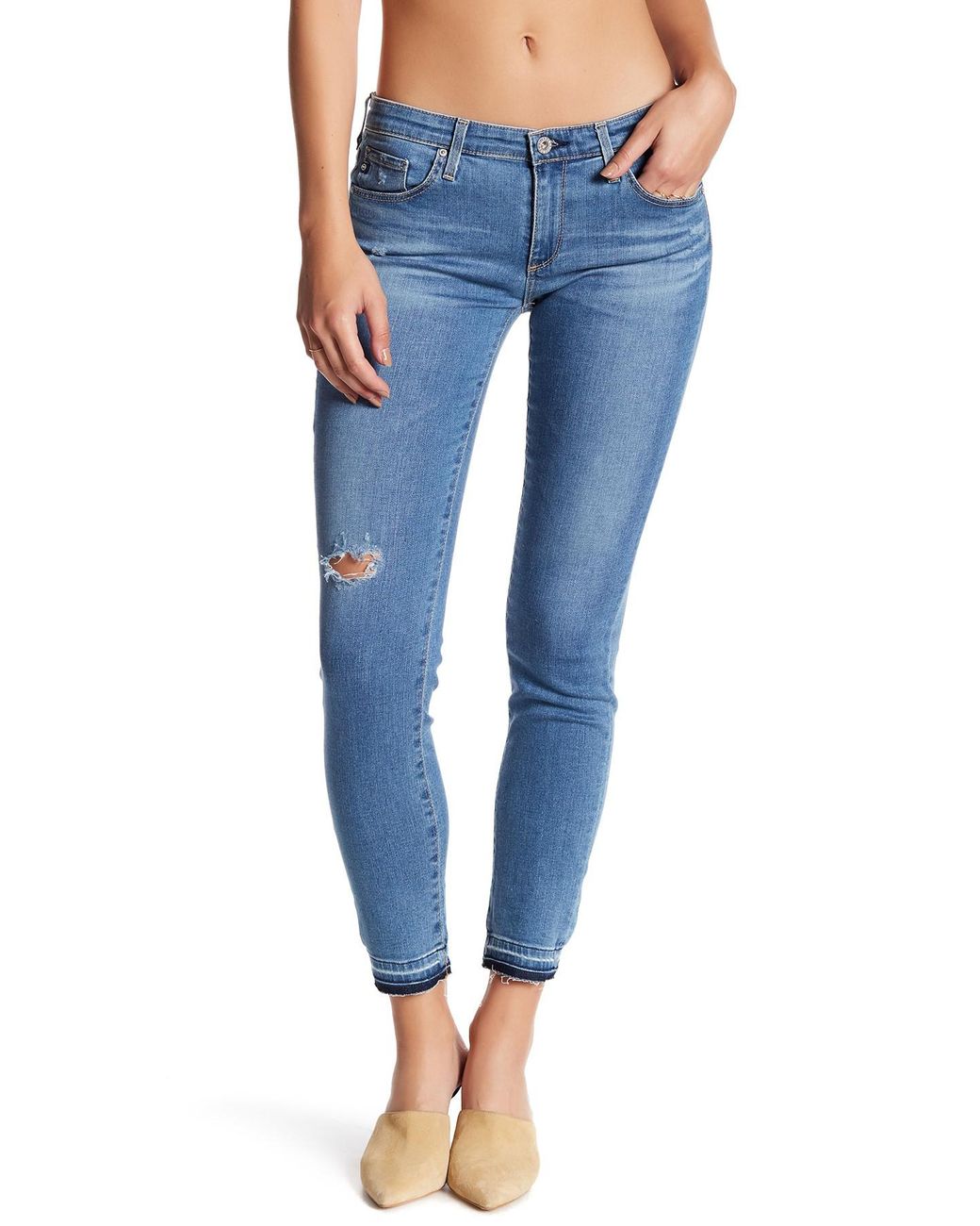 AG Jeans Stevie Slim Straight Ankle Jeans in Blue | Lyst
