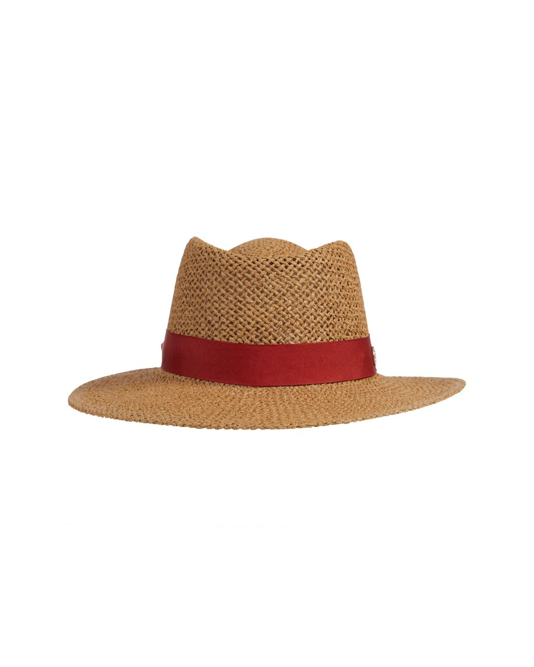 Bruno Magli Open Straw Weave Ribbon Band Fedora Sun Hat Lyst