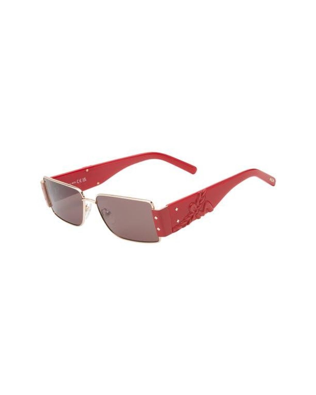 MCM Red 55Mm Rectangular Sunglasses