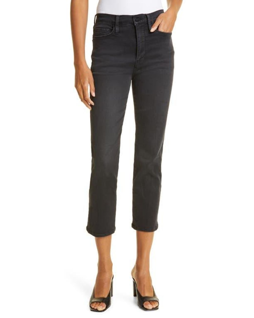 Le sylvie high waist raw hem straight leg jeans online
