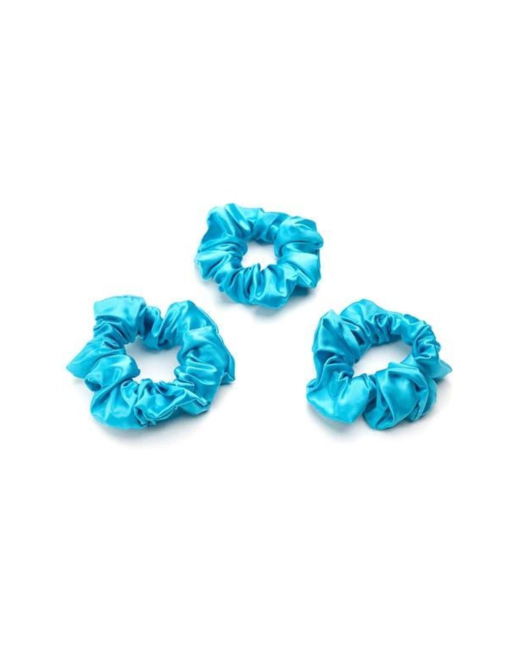 BLISSY Blue 3-Pack Silk Scrunchies