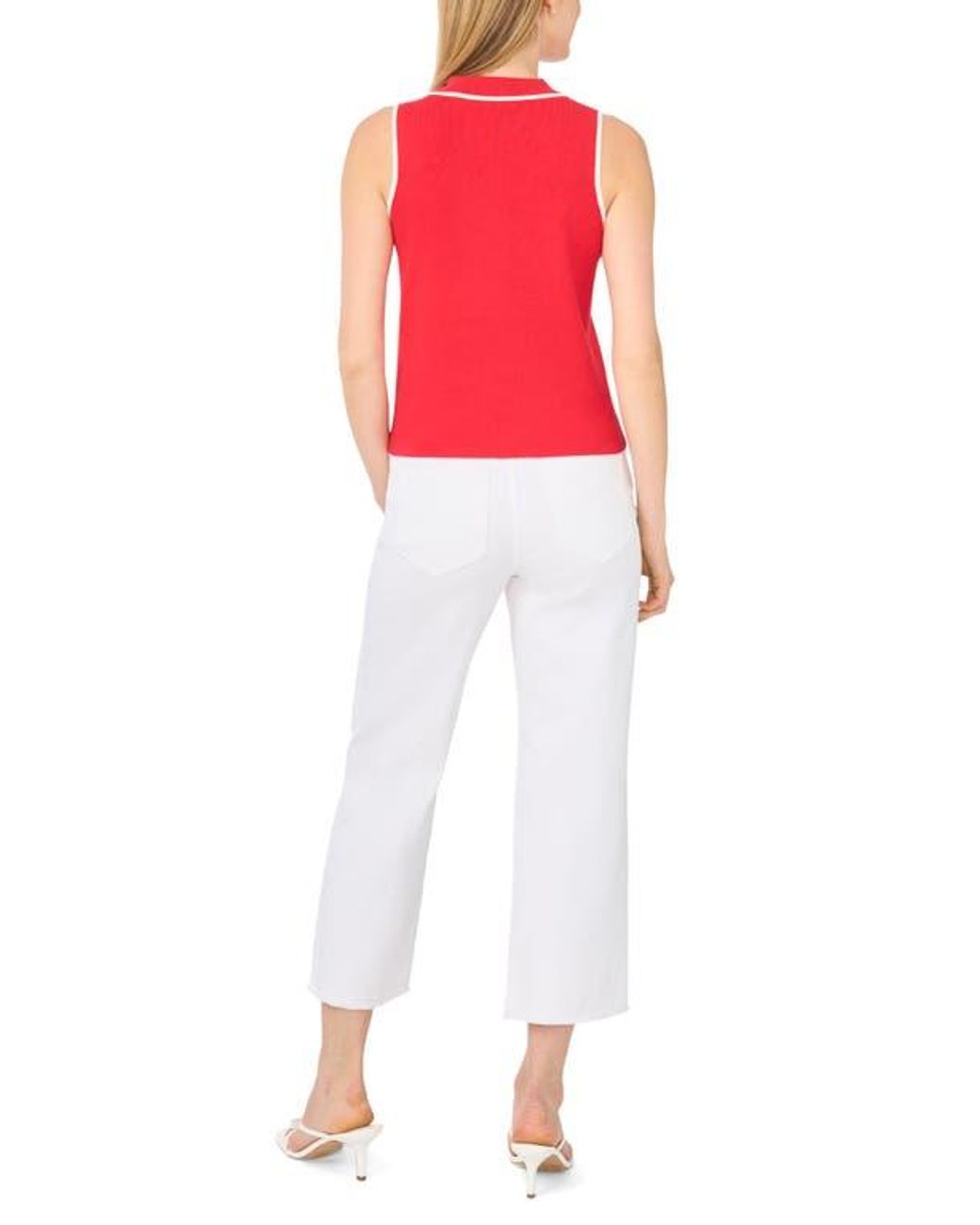 Ted Baker Red Piped Sleeveless Polo