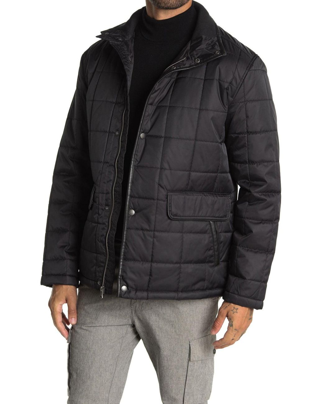 Cole Haan Synthetic Quilted Jacket in Black for Men - Lyst