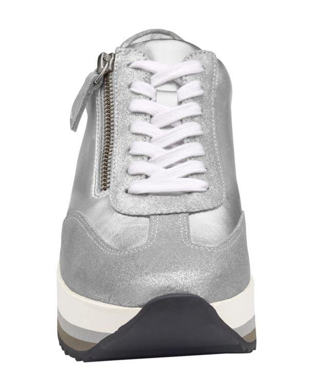 Johnston & Murphy White Gracie Side Zip Sneaker