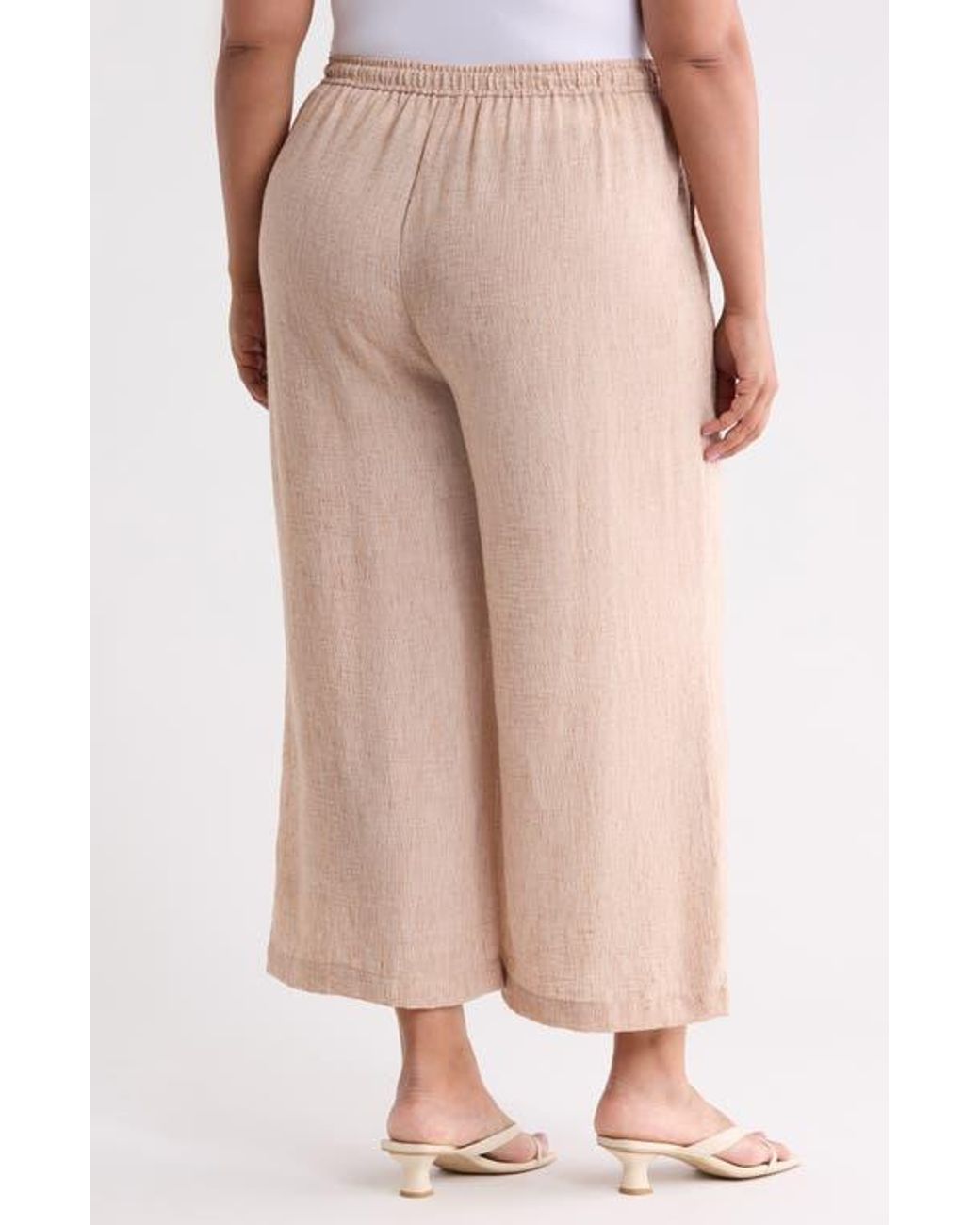Max Studio Natural Crop Drawstring Pants