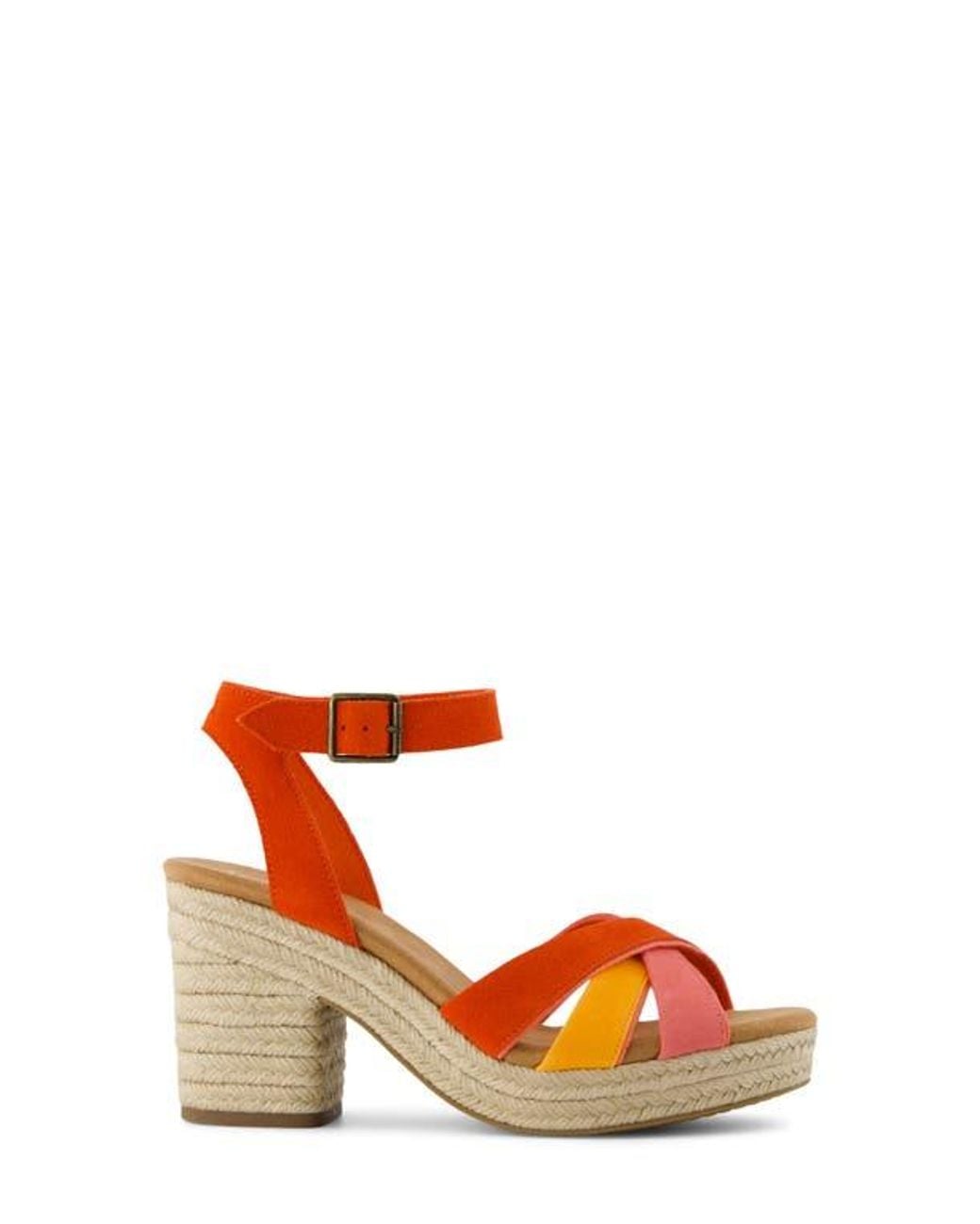 TOMS Orange Majorca Ankle Strap Platform Sandal
