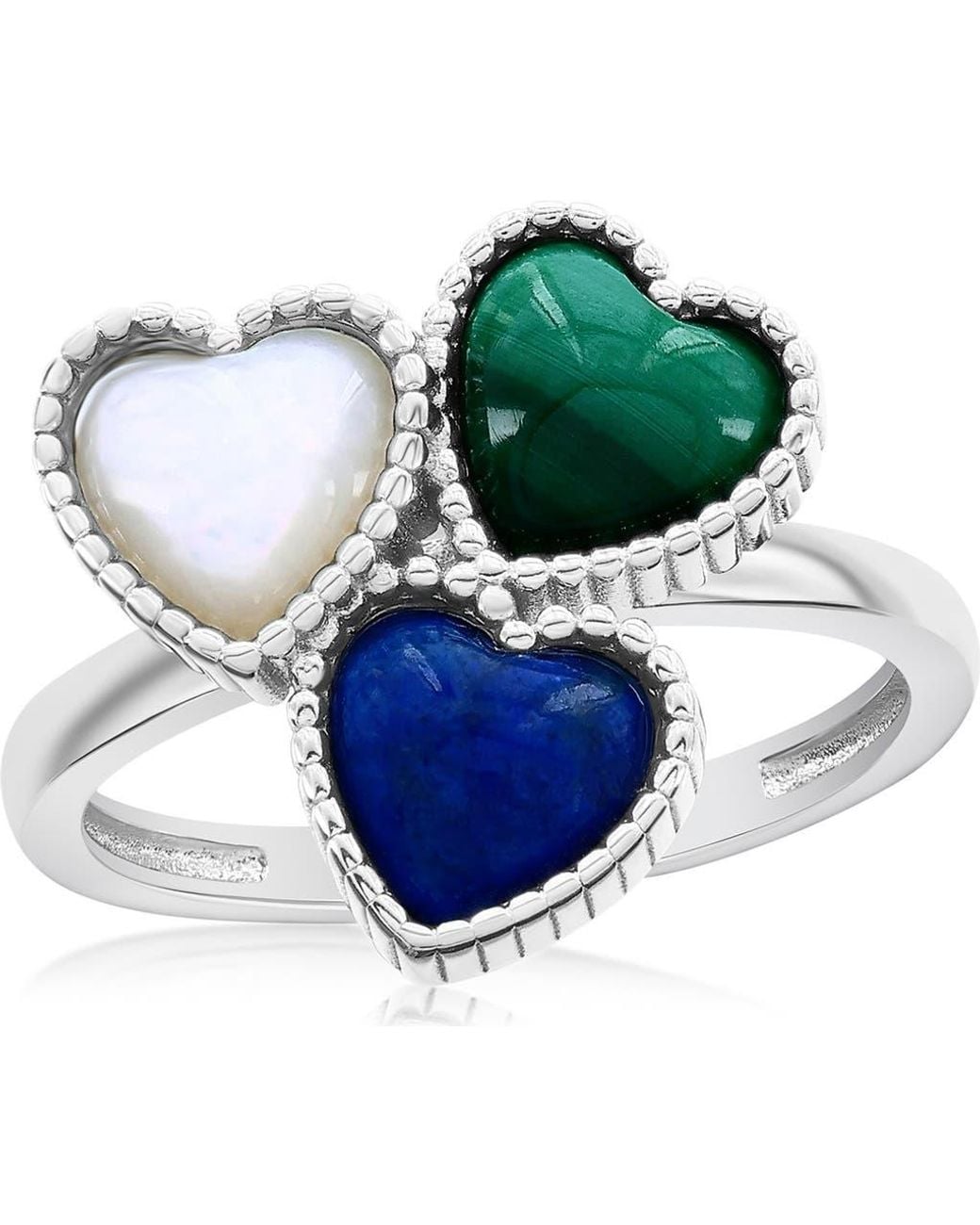 Simona Blue Trio Heart Ring