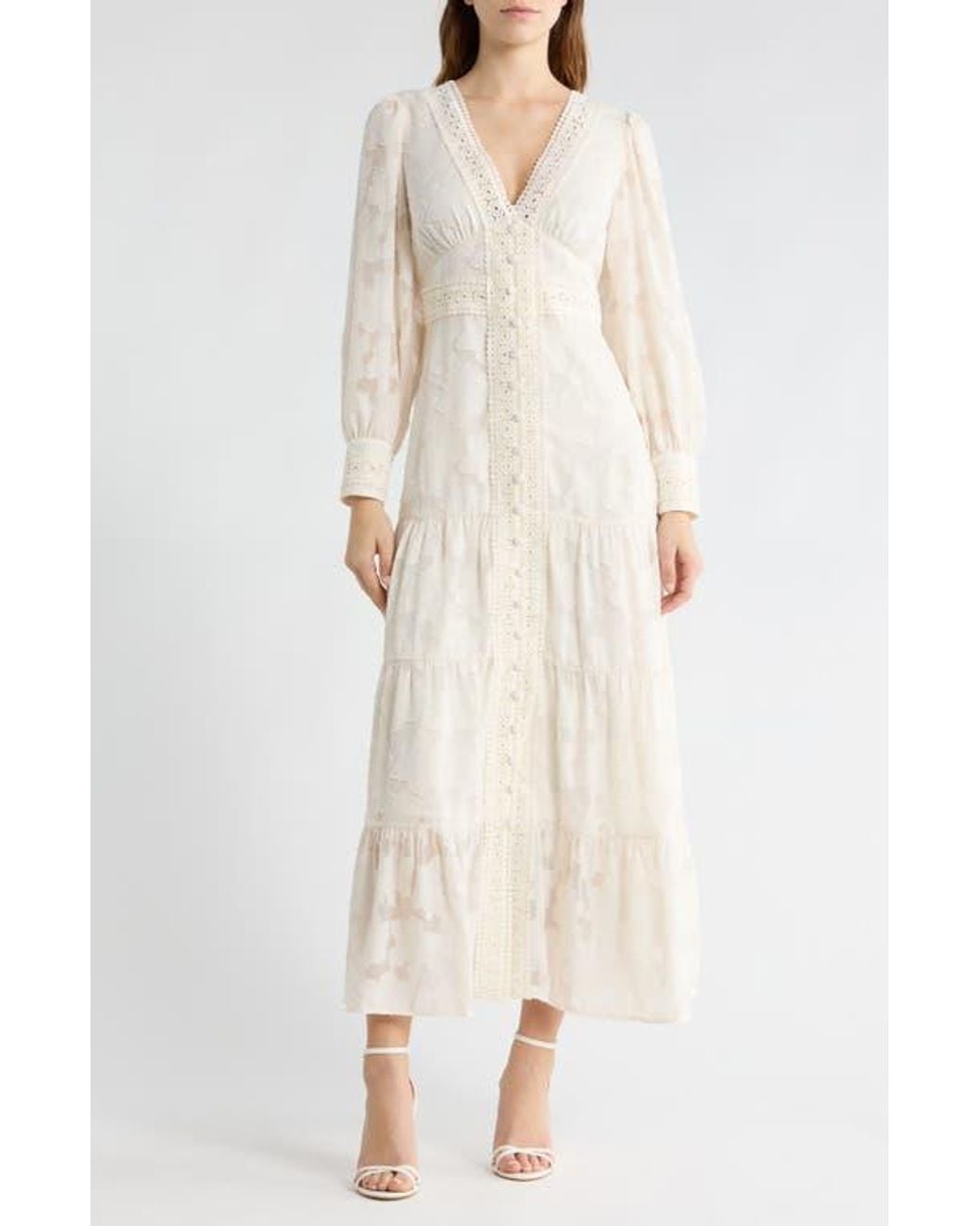Love By Design Devin Long Sleeve Maxi Dress in Natural