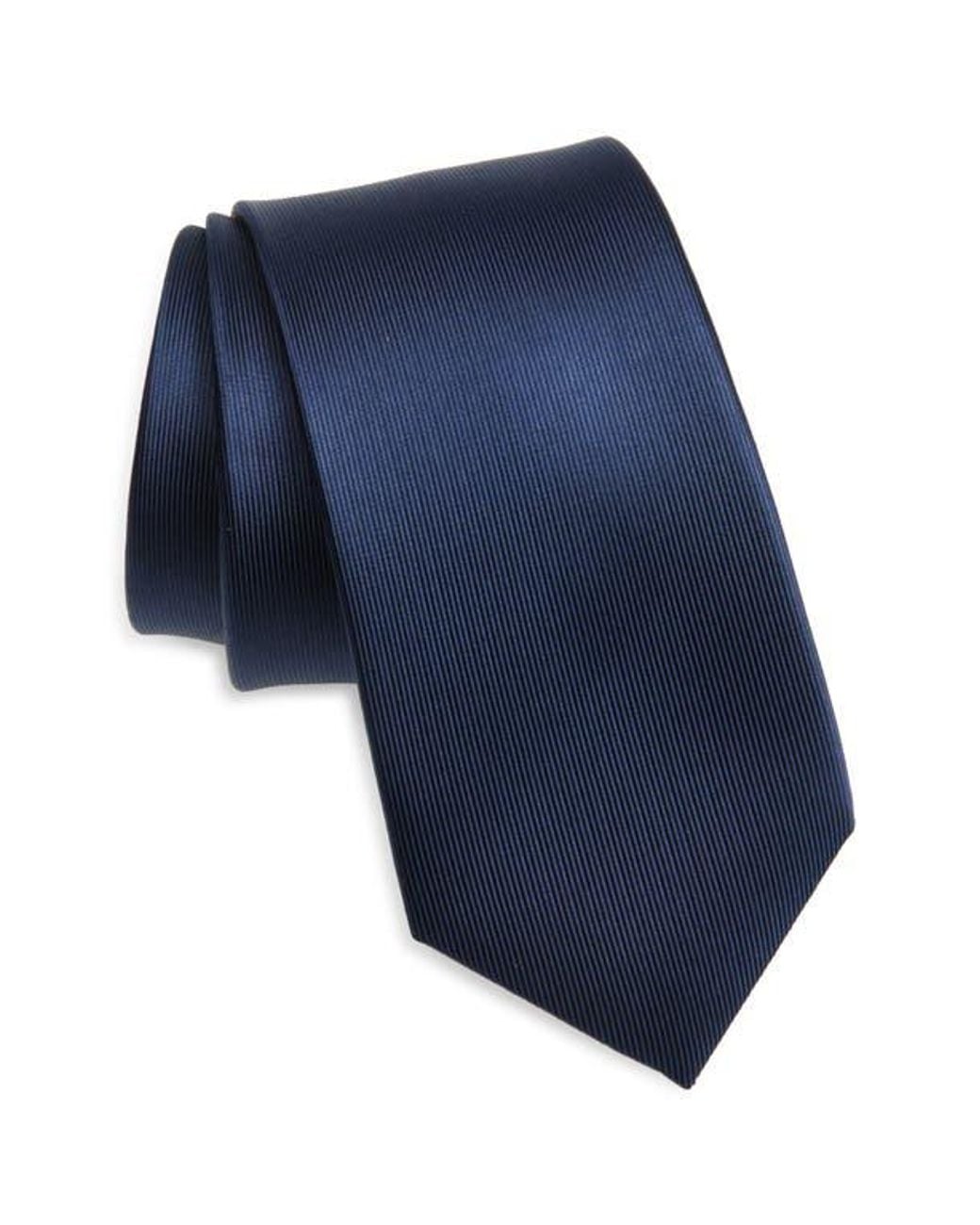 Duchamp Blue Solid Silk Tie for men