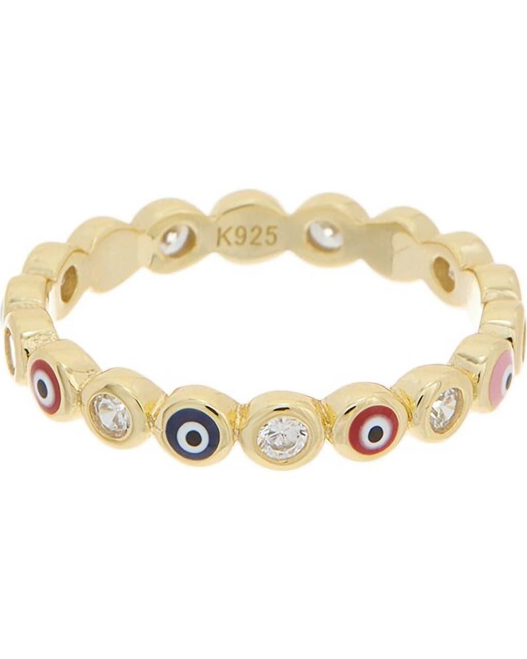 Juvell Metallic Evil Eye Cz Ring