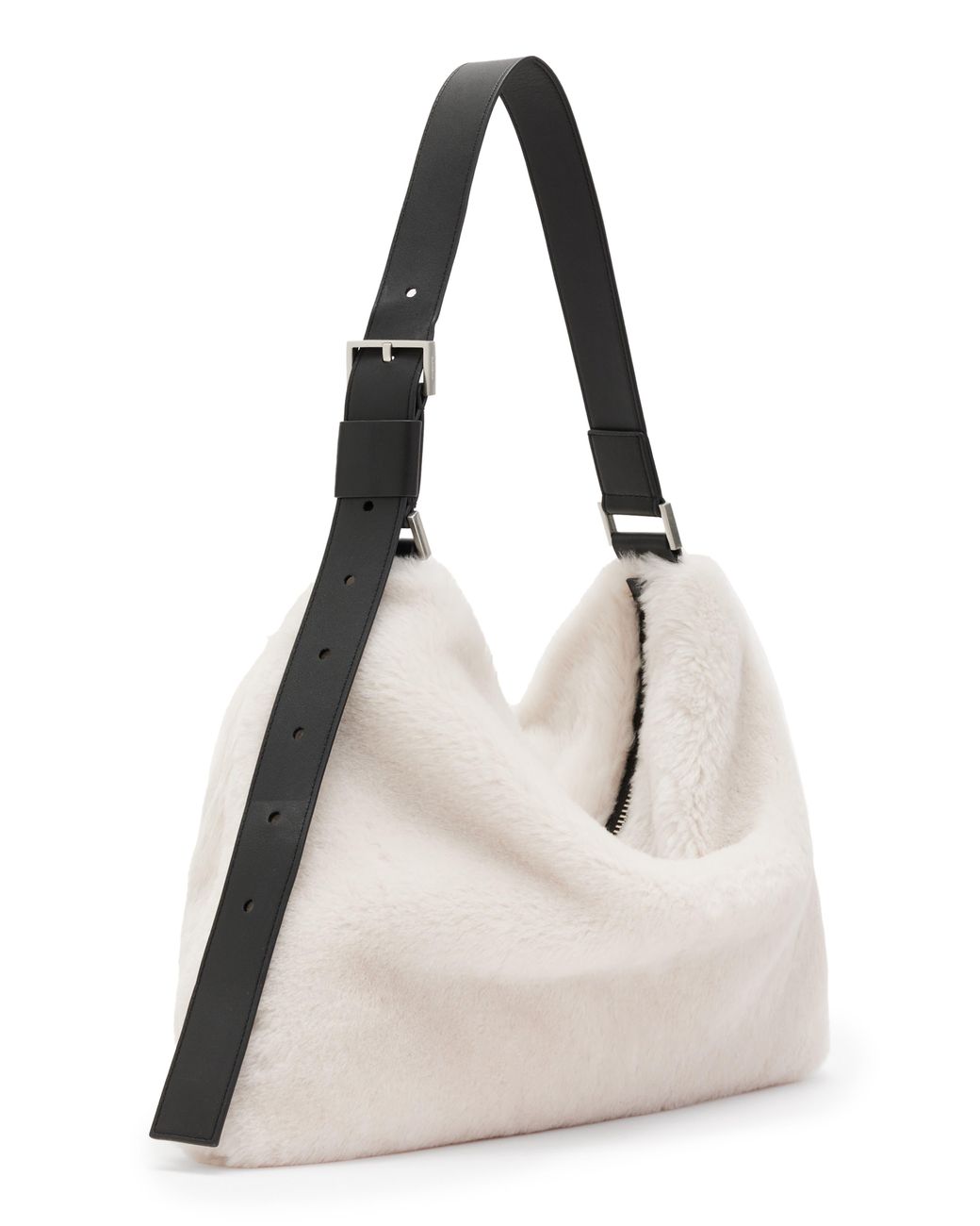AllSaints Edbury Genuine Shearling Handbag in Natural | Lyst