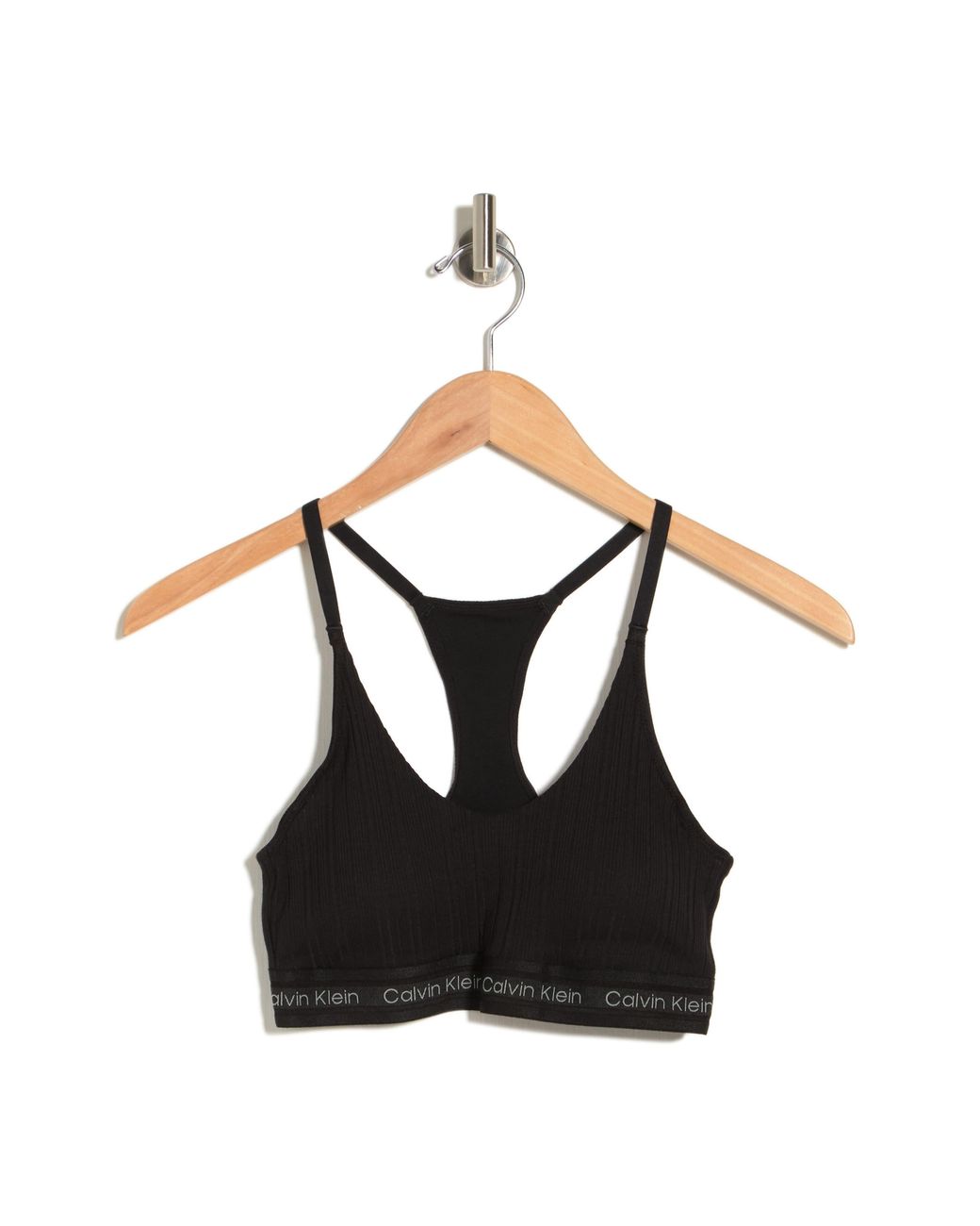 Calvin Klein Refined Rib Lightly Lined Bralette in Black Lyst