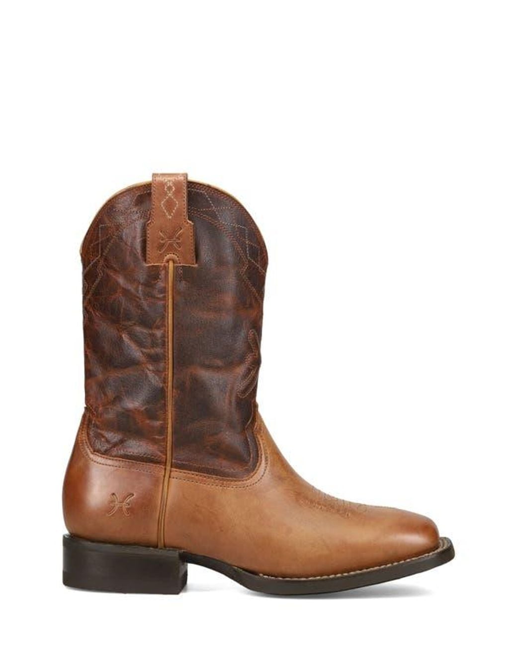 Frye Brown Hauser Logo Stitch Western Boot for men