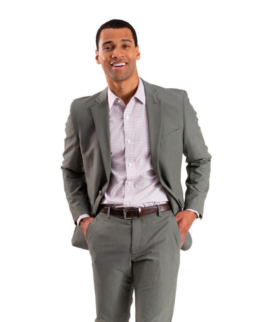 Savile Row Gray Bi-Stretch Solid 2-Piece Suit for men