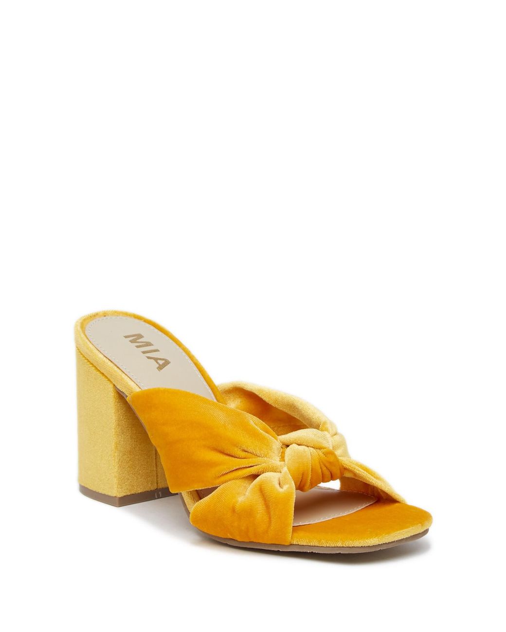 MIA Sonny Velvet Block Heel Sandal in 