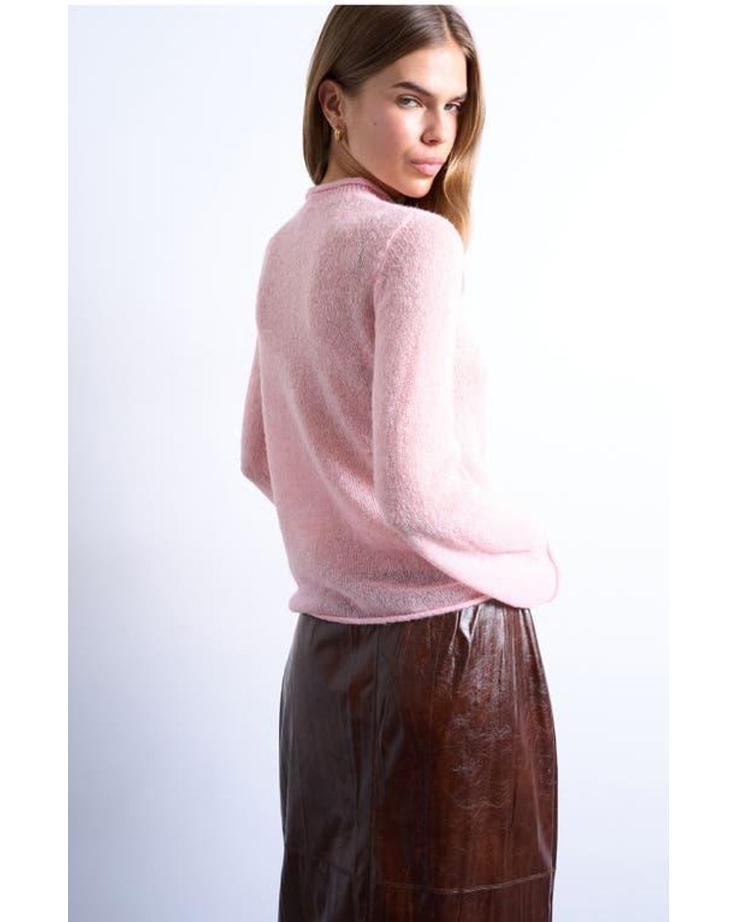 TOPSHOP Pink Roll Neck Sweater