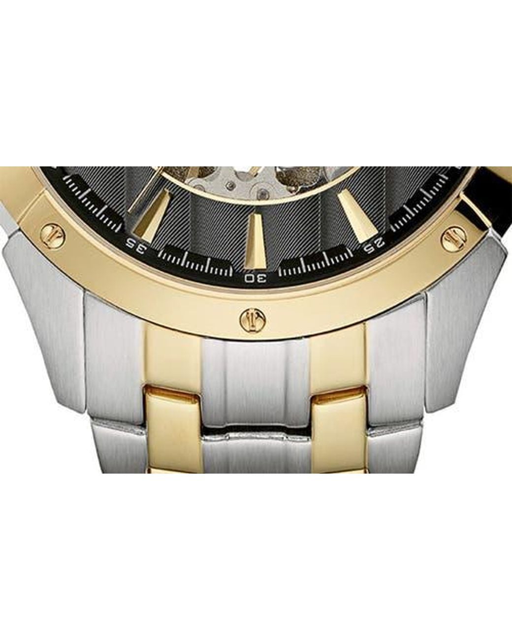 Bulova Metallic Skeleton Dial Automatic Bracelet Watch, 40Mm for men