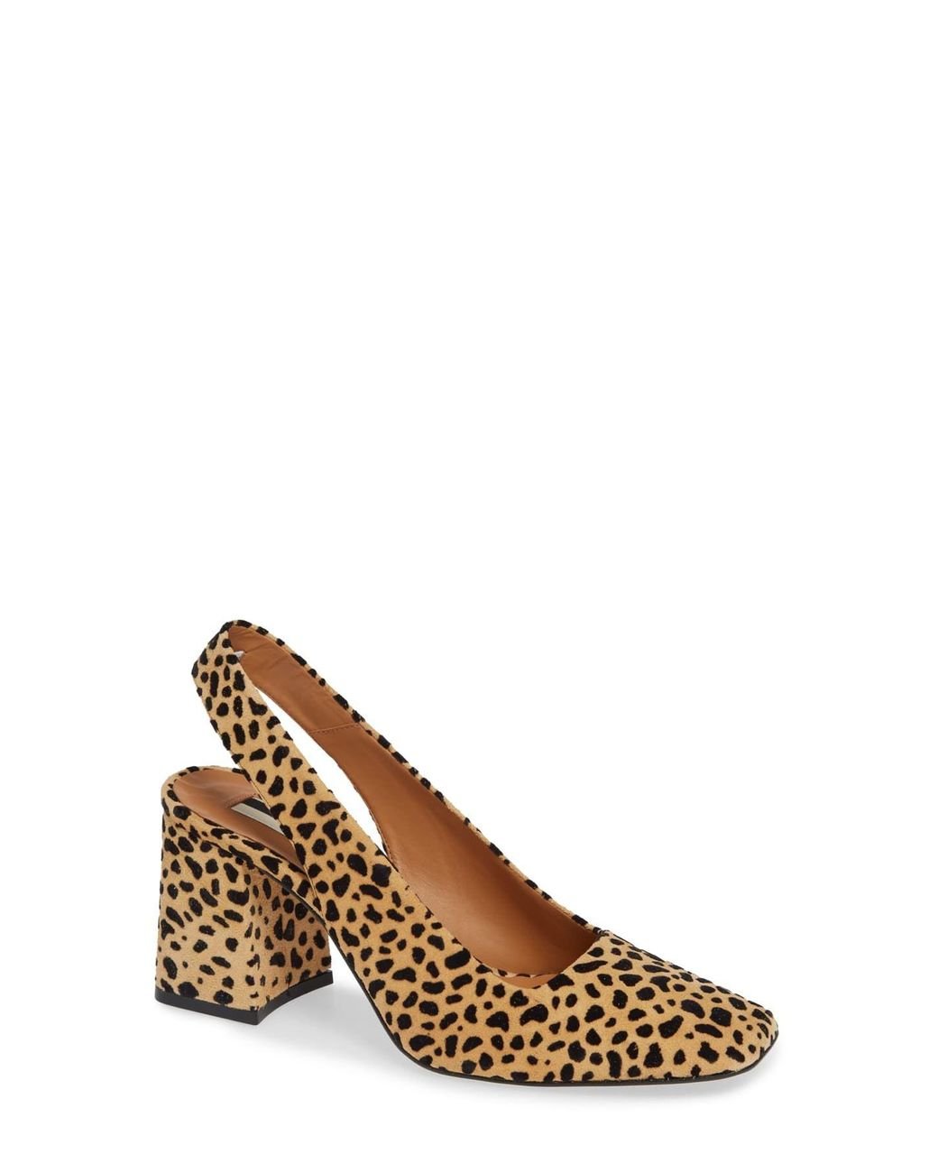 TOPSHOP Gainor Leopard Print Slingback Shoes in Brown | Lyst