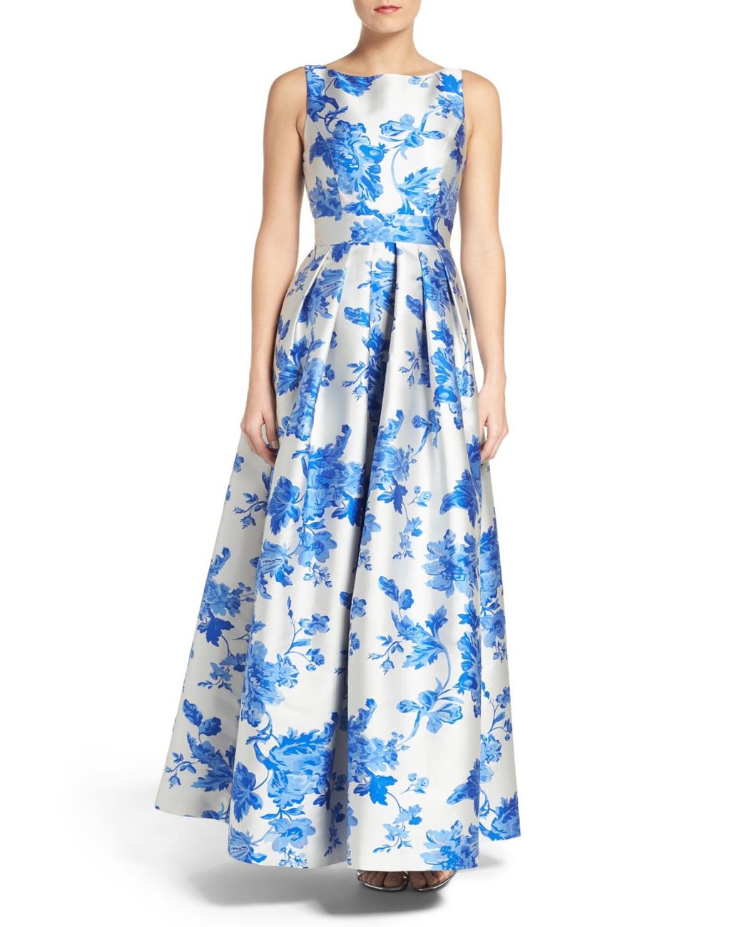 Eliza j beaded halter neck best sale floral jacquard ball gown
