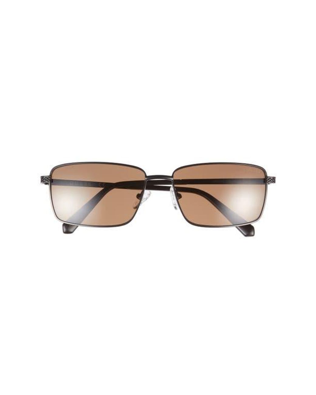 Guess Brown 59Mm Rectangular Sunglasses