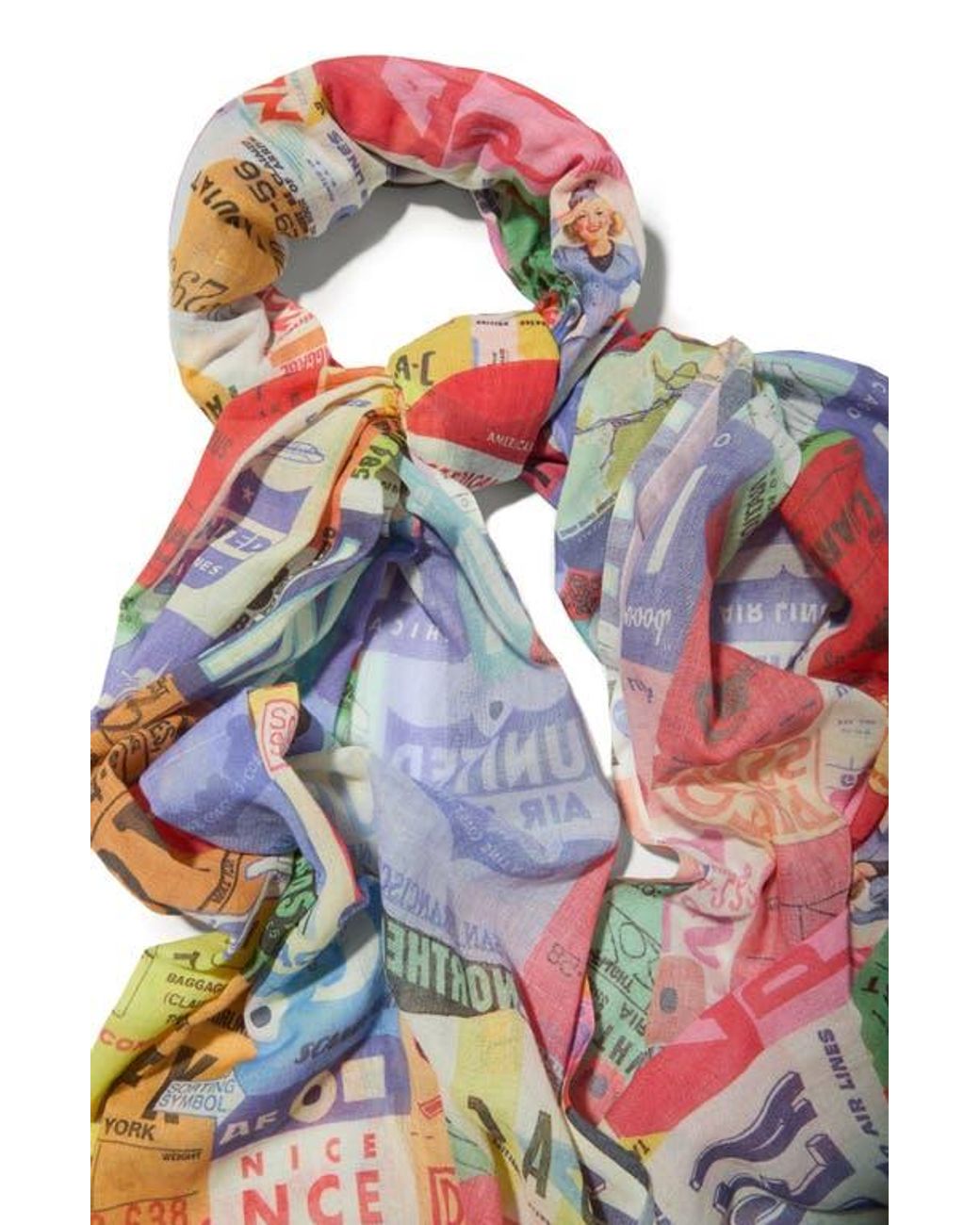 Saachi White Spring Print Scarf